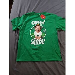 Elf 2003 Buddy "OMG! SANTA!" VTG Christmas‎ T-Shirt Adult XL Holiday